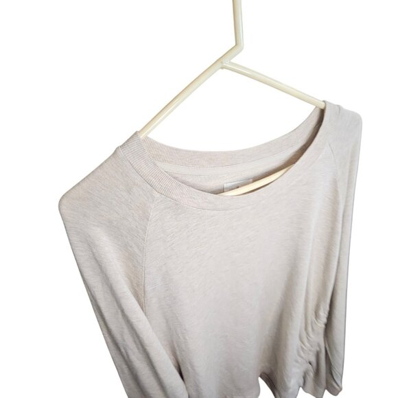 Lou & Gray Signaturesoft Cream Sweatshirt Size XXL Side Cinch Beige Cozy Casual - Picture 7 of 11